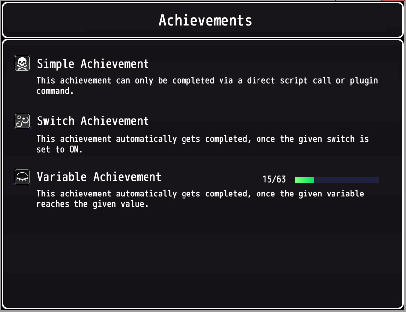 Achievements plugin | Page 2 | RPG Maker Forums