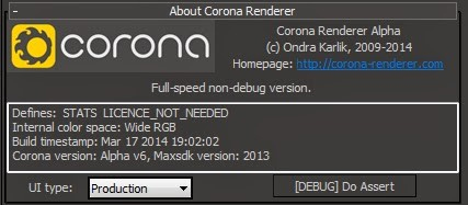Corona renderer v. Alpha 6 FAQ 0b85c4cb0760cc63ca12f2affeb39505