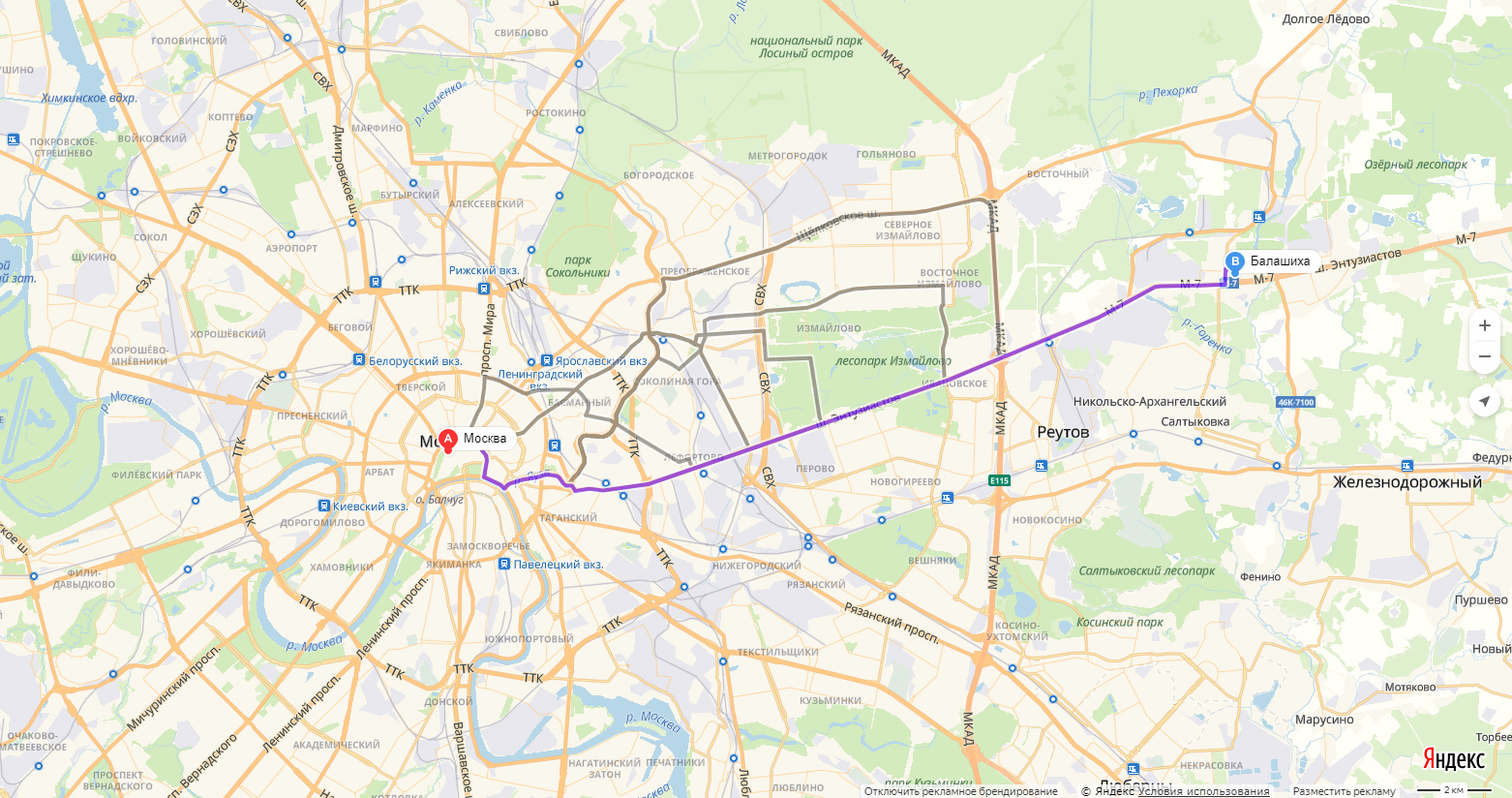 Станция метро Балашиха на карте