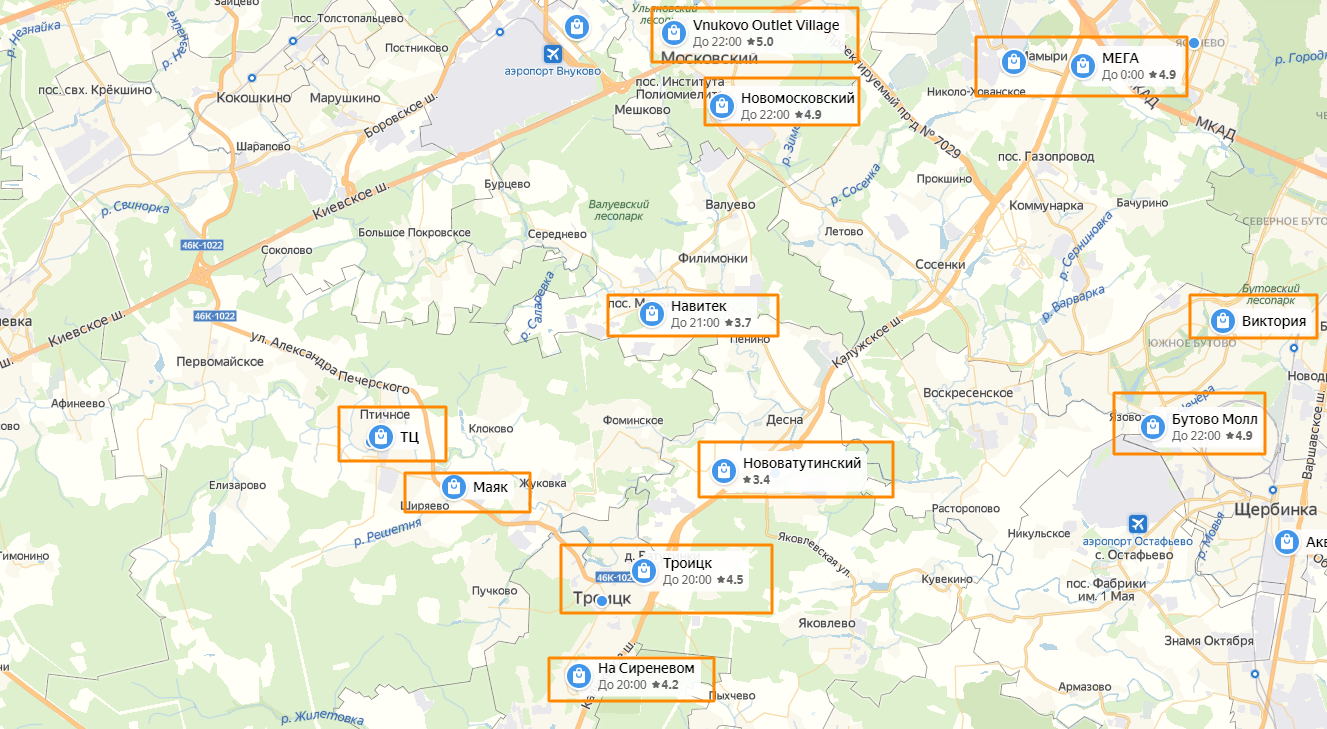 Карта крекшино московской области