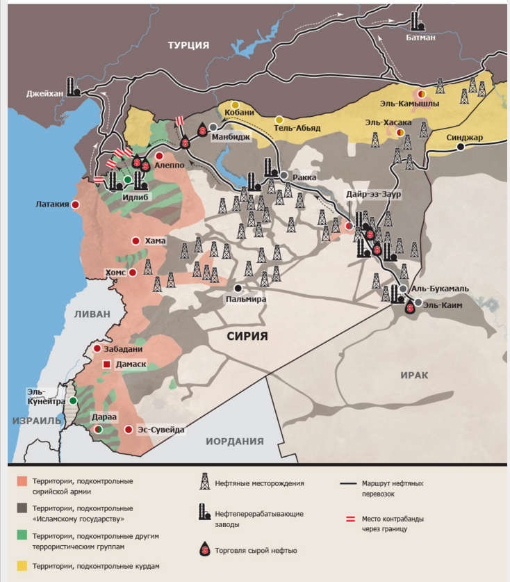 Карта нефтяных месторождений сирии