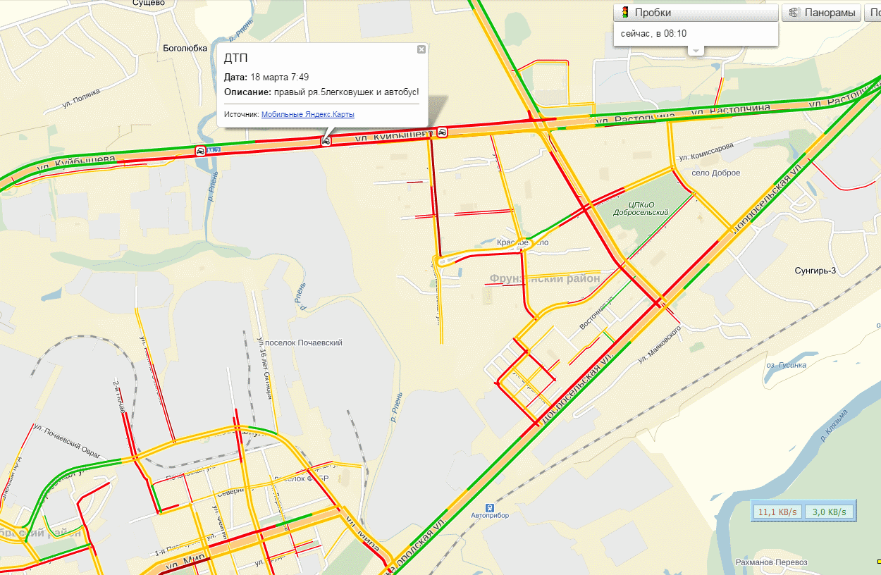 Карта владимира пробки онлайн