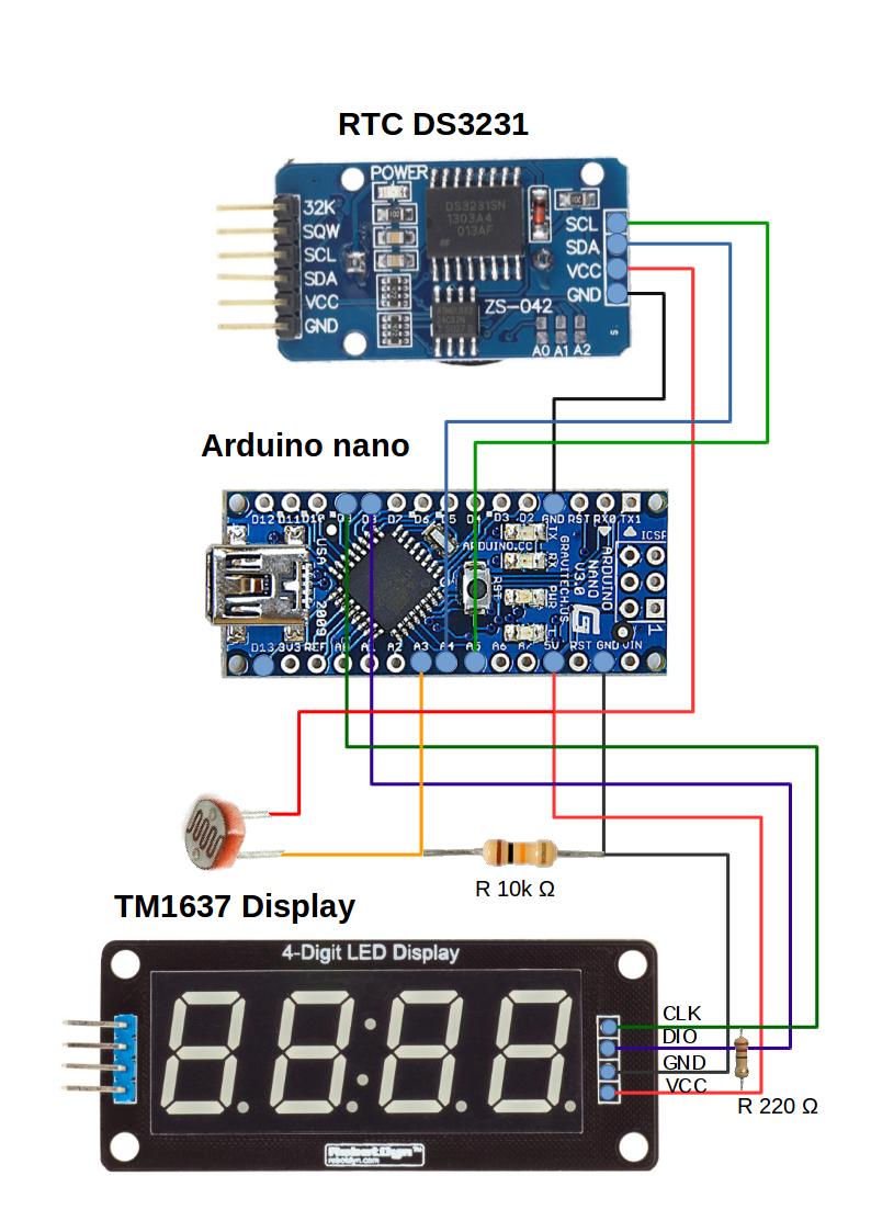 Часы на ардуино схема