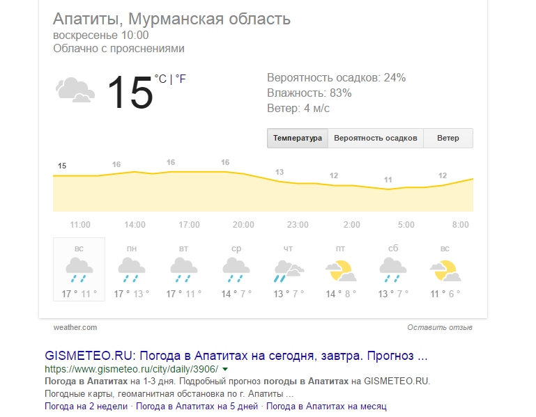 Погода камчатка петропавловск на 10 дней