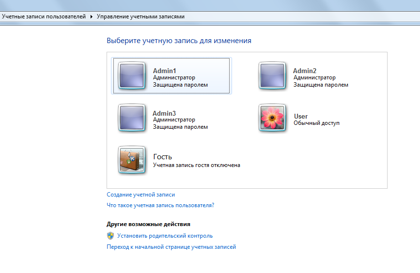 User net ru. Учетная запись пользователя. Учётные записи пользователей в Windows 7. Виндовс 7 управление учетными записями пользователей. Набор учетных записей пользователей.