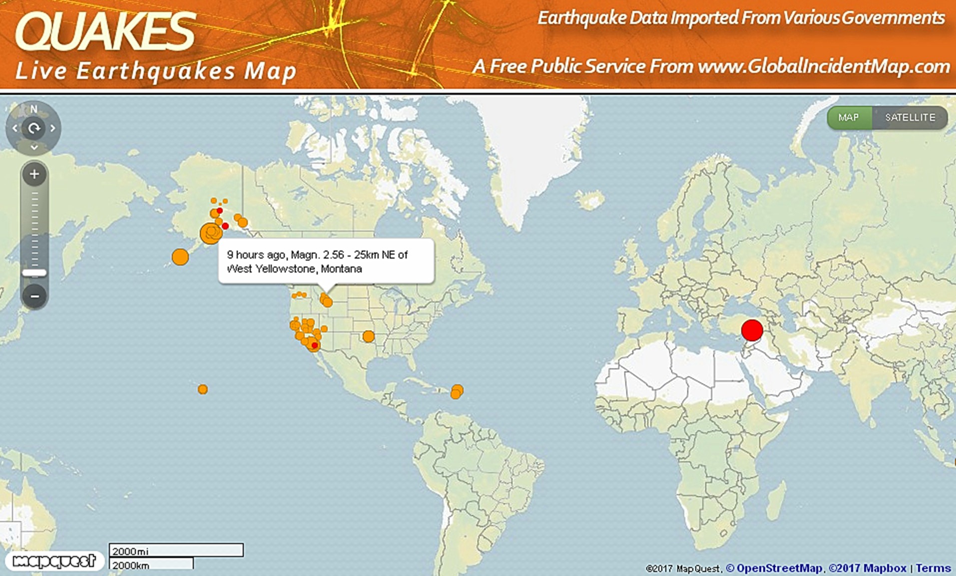 Землетрясение данные. Карта землетрясений в мире.