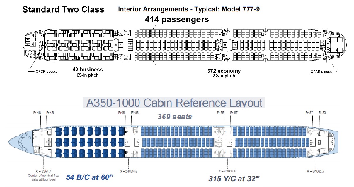 A350 900 аэрофлот схема