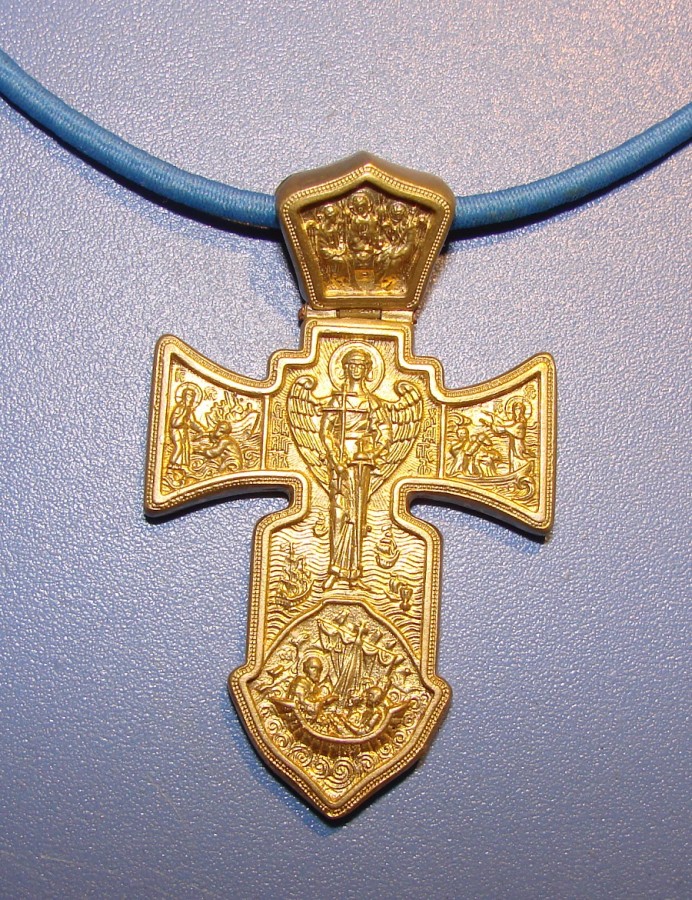 BRONZE CROSS /"ANGEL SAVIOR/" *COPY*