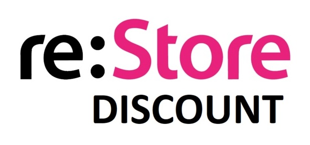 Restore лого. Discount Store. Эпл стор Омск. Re:Store фирменный стиль.