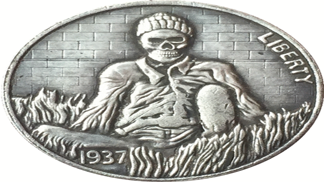 Draped Bust Heraldic Eagle American Eagle USA Schädel Skull Dollar Münze Coin