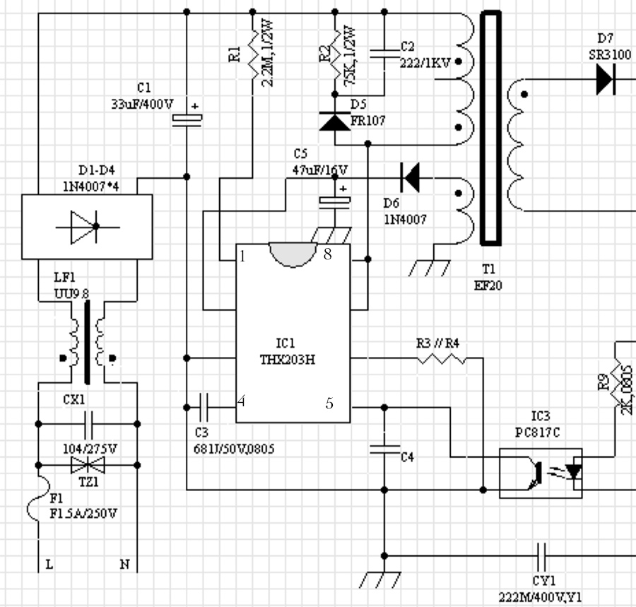Thx203h схема блока питания