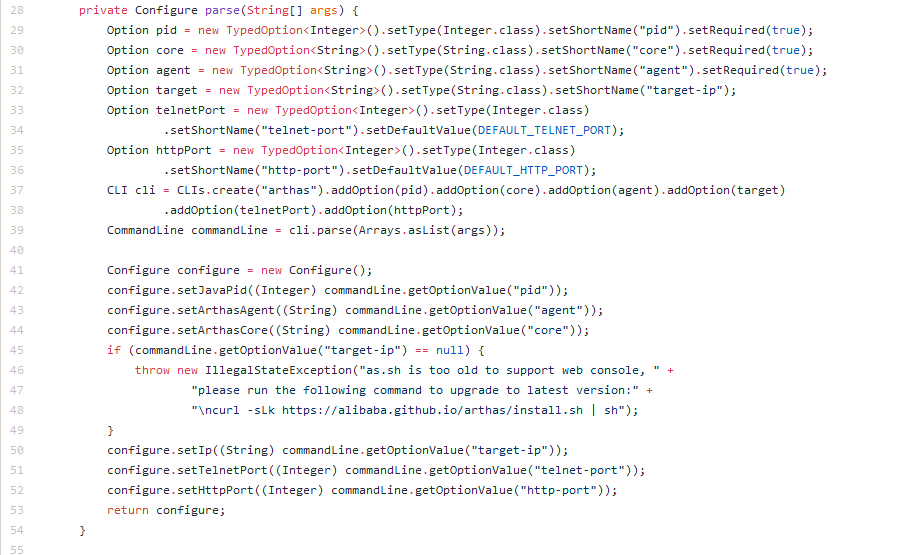 Failed to parse configuration