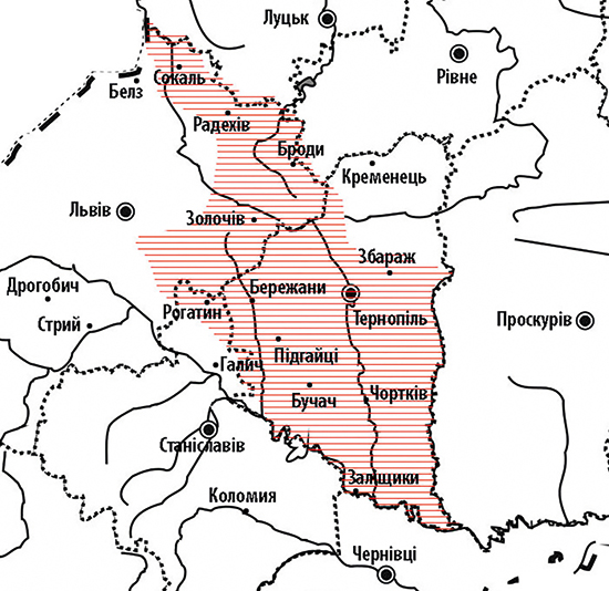 Карта галиции до 1914 года