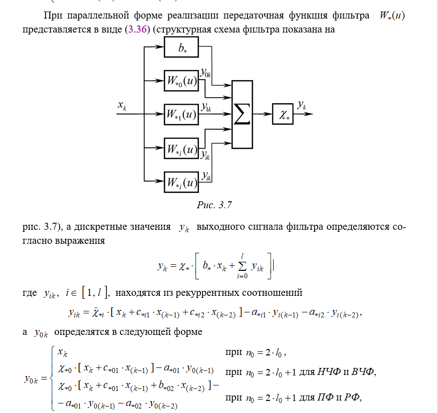 Структурная схема бих фильтра