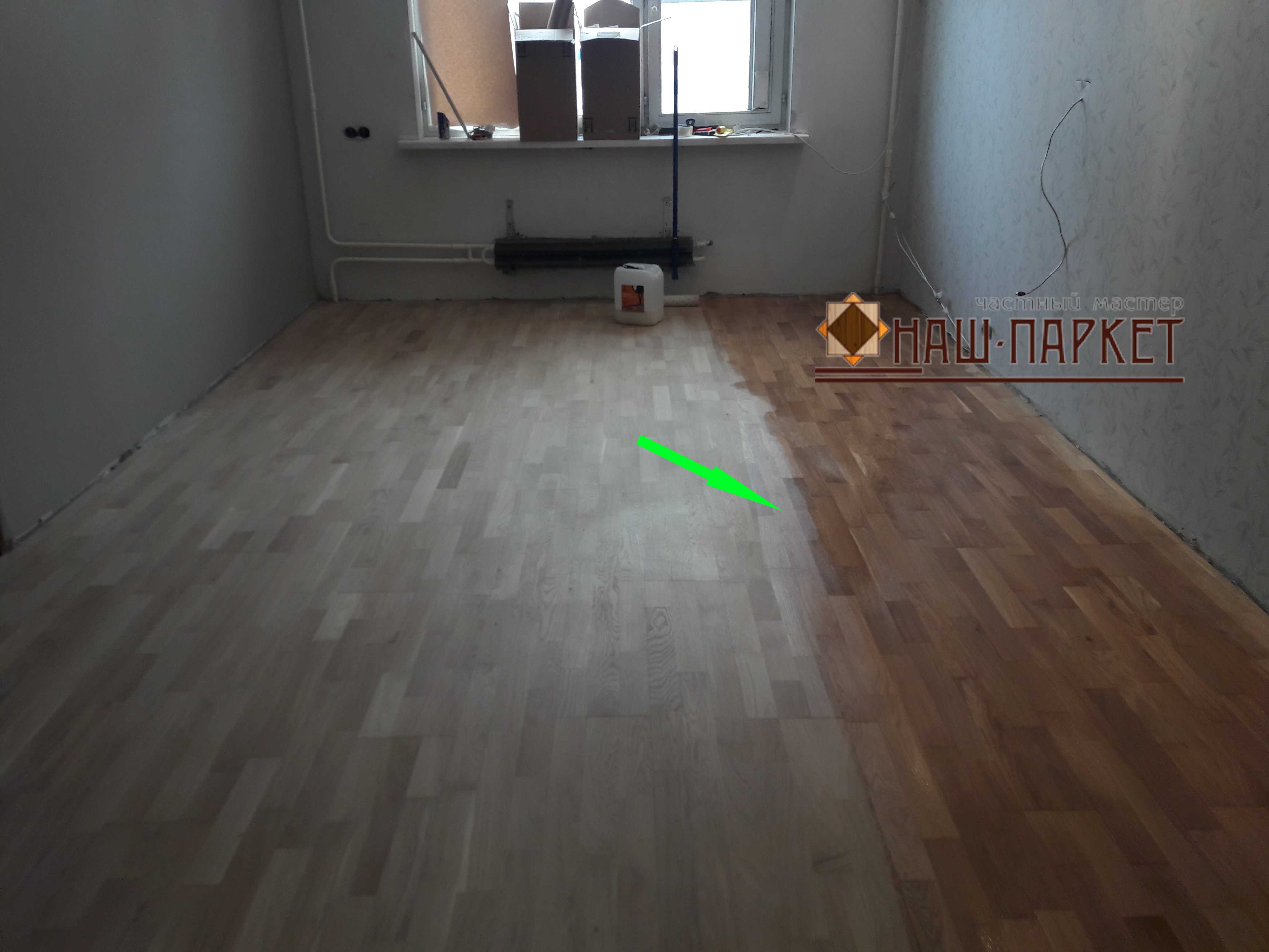 нанесение лака на паркет