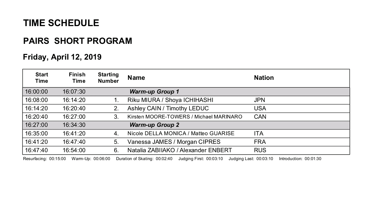 Short program