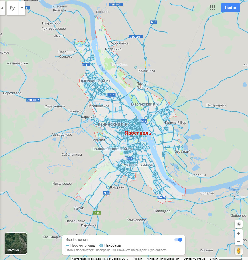 Карта мира с панорамой улиц