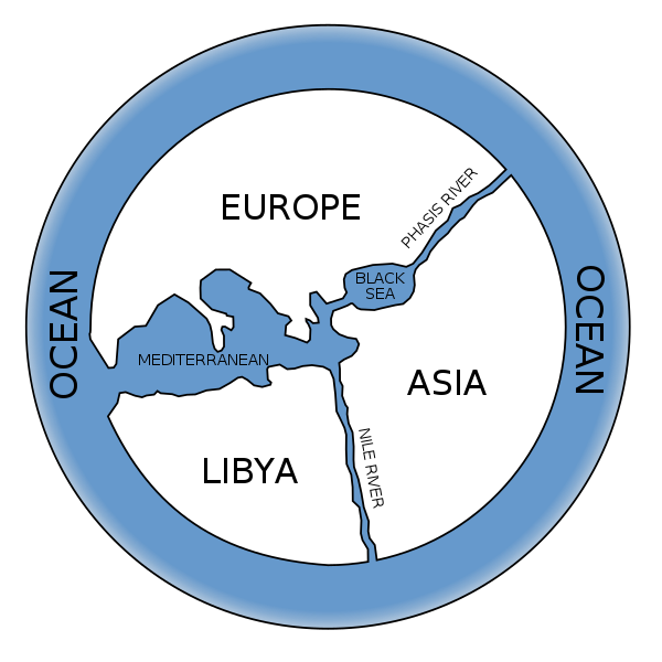 first map of the world by Anaximander (6th century BC)