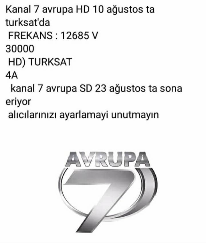 Kanal 7 canlı yayın izle. Kanal7 Kodu. Turksat 3a/4a 42e. Leb kanal 7 MT.