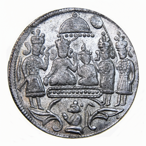 Индия храмовая рупия 19 век серебро - 1.gif