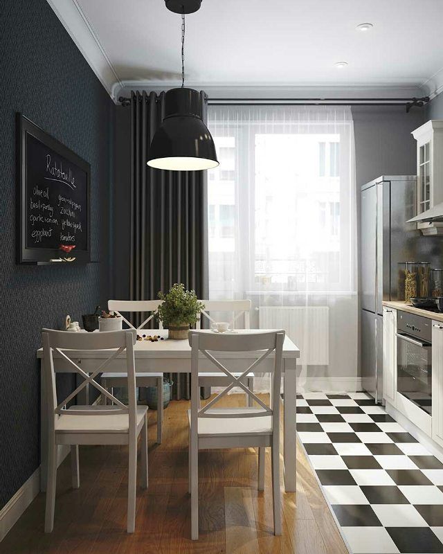 Идеи Вашего Дома on Instagram_ “Красивая кухня с темной стеной_ А Вы бы решились на такой дизайн_”.jpeg