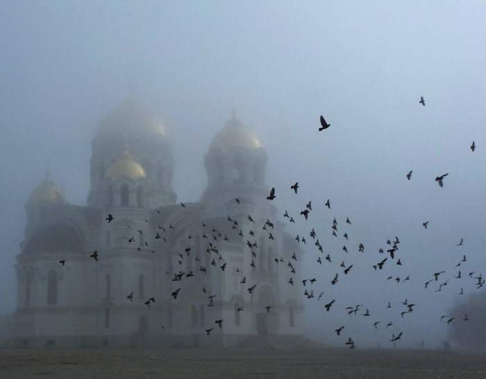 Елецкий Вознесенский собор в тумане фото