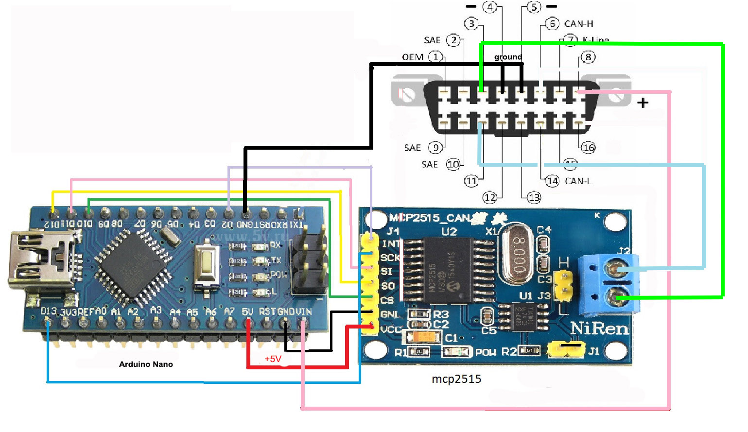 Mcp2515 схема подключения